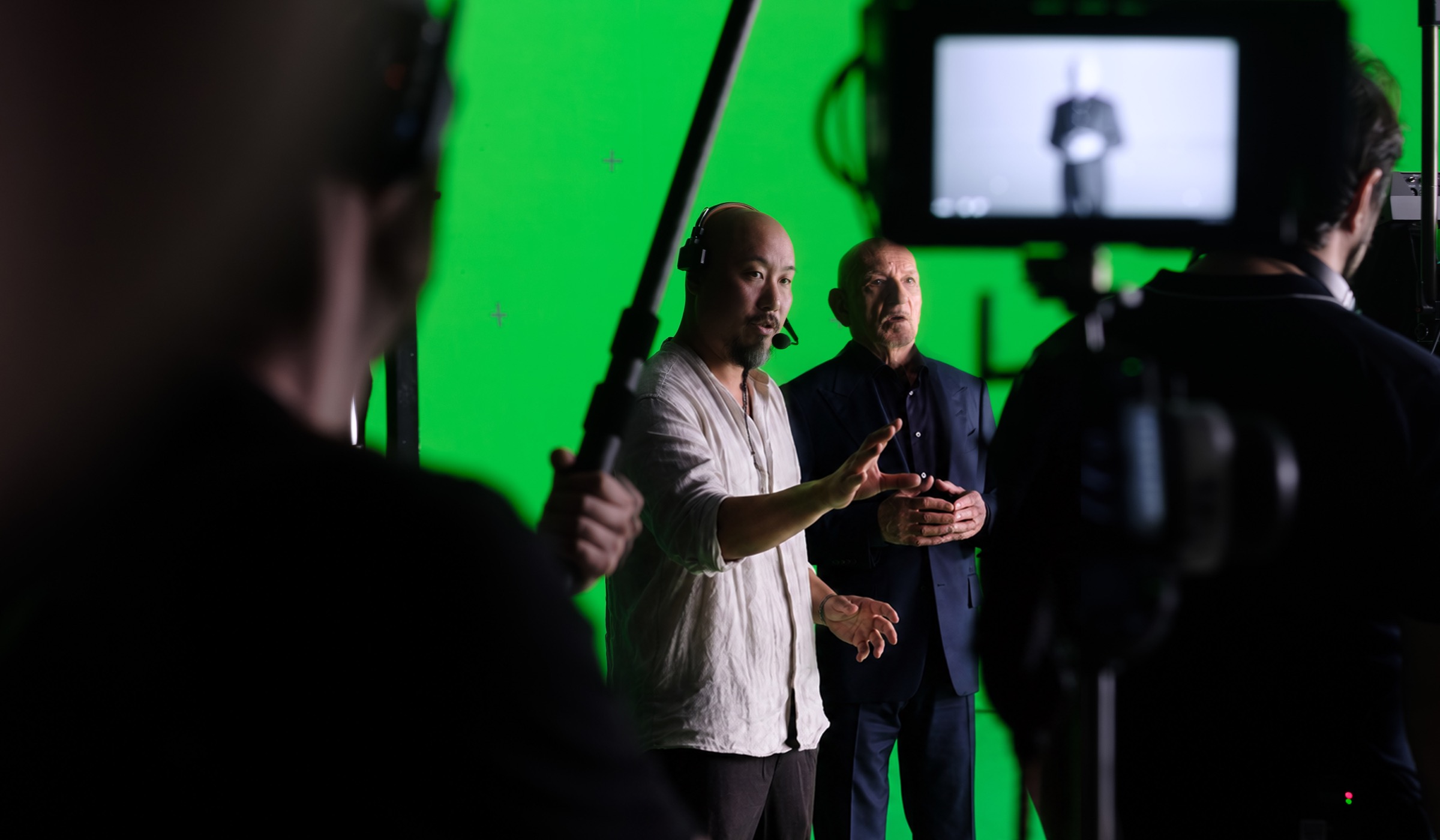 Sir Ben Kingsley und Max Tsui in den RD Studios, London